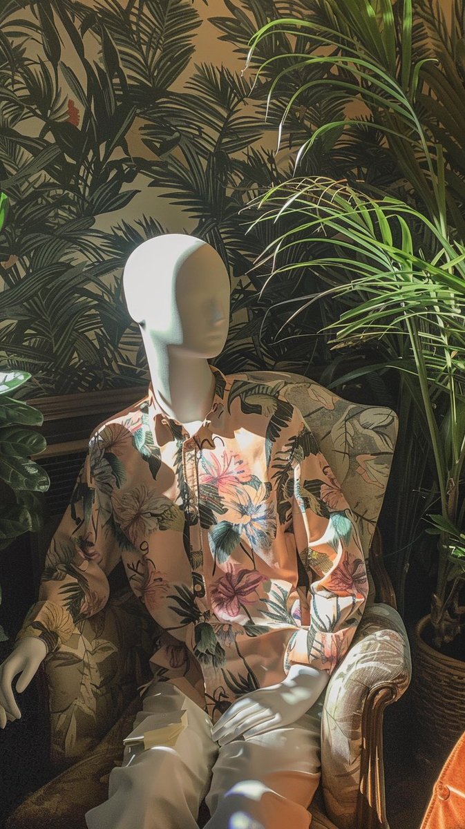 slow__enough's tweet photo. #aiart #mannequin #fashionstyle #journey #desaininterior #architecturedesign 
#chill #vaporwave #chillvibes #resort #artwork #artgallery #chillwave #mood
#midjourney #retrowave #retroaesthetic #tropical #aesthetic #synthwave #citypop #aiartist #digitalartwork #wallpaper https://t.co/k0gcmr9eNz