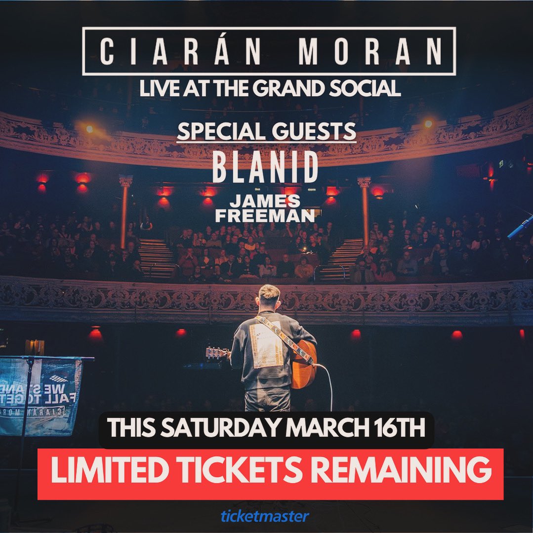 Last Tickets on Sale Now for This Saturday!!! 🔥🇮🇪 ticketmaster.ie/ciaran-moran-d…