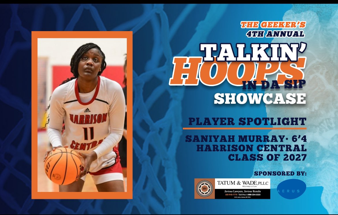 Look who decided to Show up & Show Up The No.2 player in the class of 2027 6’4 @MurraySaniyah09 of Harrison Central Come check her out along with some of the top players in her class at the Talkin Hoops in DA SIP Showcase on Sat 3/23/24 at MRA. @MSPLAYSPORTS1 @CoachRuckerTSBO