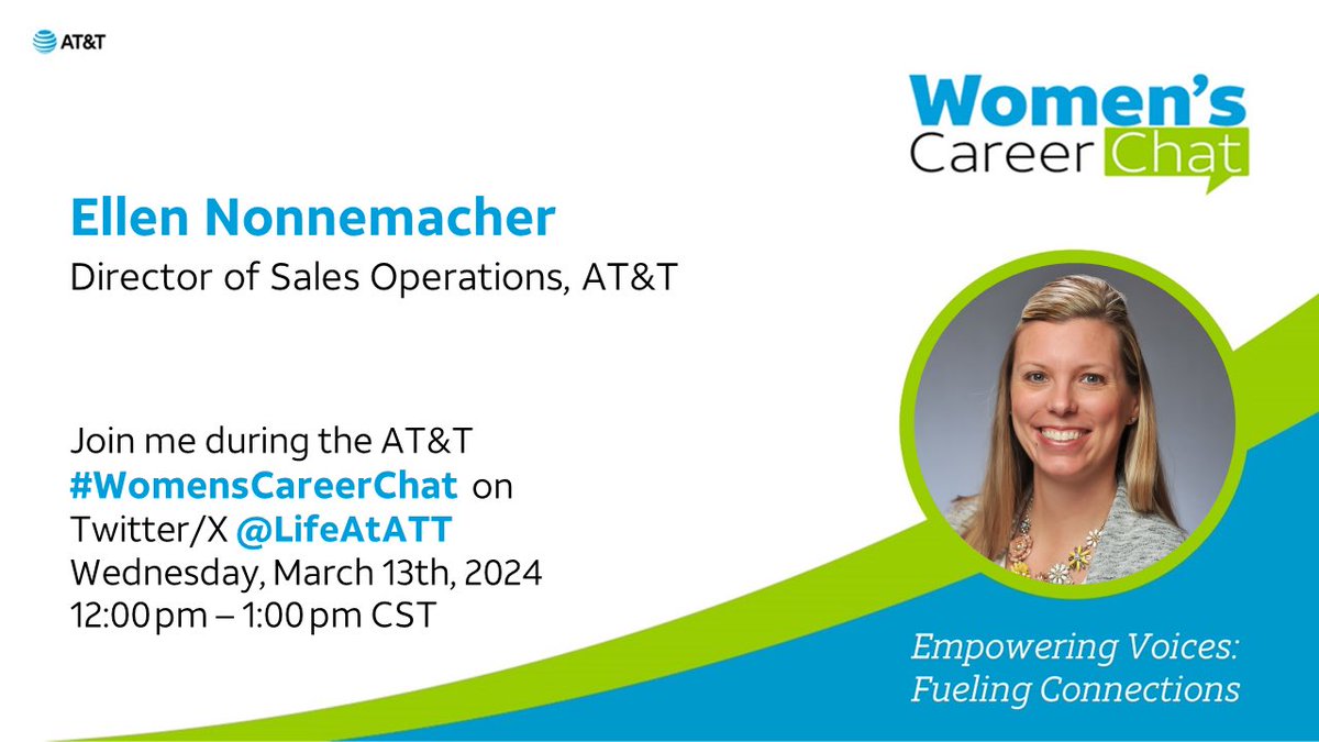 Just one more day until our #WomensCareerChat! Join women leaders from #LifeAtATT and beyond in a dynamic discussion of empowerment and connection right here at 1:00 EST tomorrow. Get all the details: go.att.jobs/6014kHyLC
