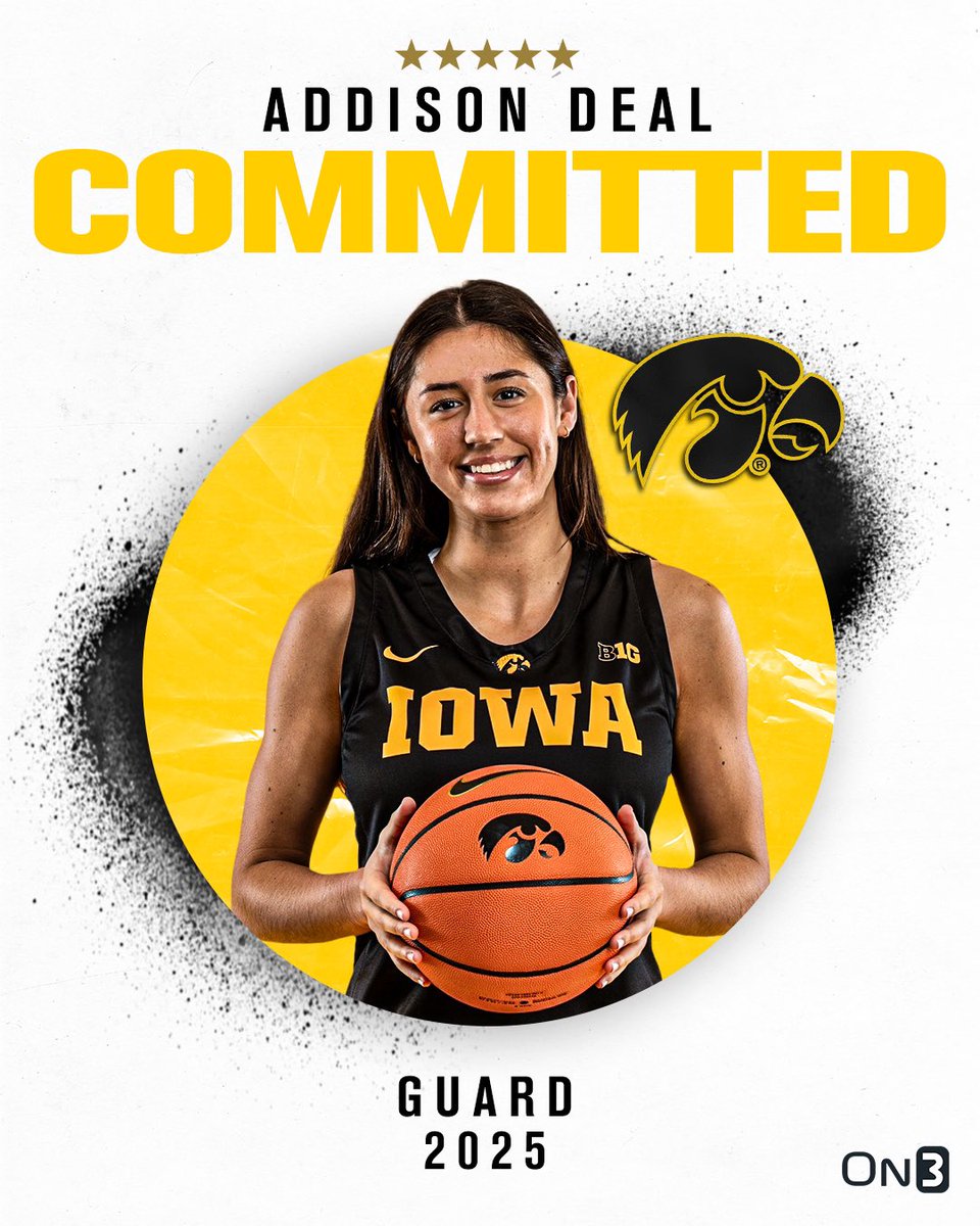 HuesmannKyle's tweet photo. BREAKING🚨

Iowa Women’s Basketball lands a commitment from 2025 five-star guard Addison Deal out of Mater Dei High School in Santa Ana, CA.

Deal is rated as the #12 player in the country by ESPN.

A massive land for Lisa Bluder and her staff. https://t.co/ML5MOyrK2V