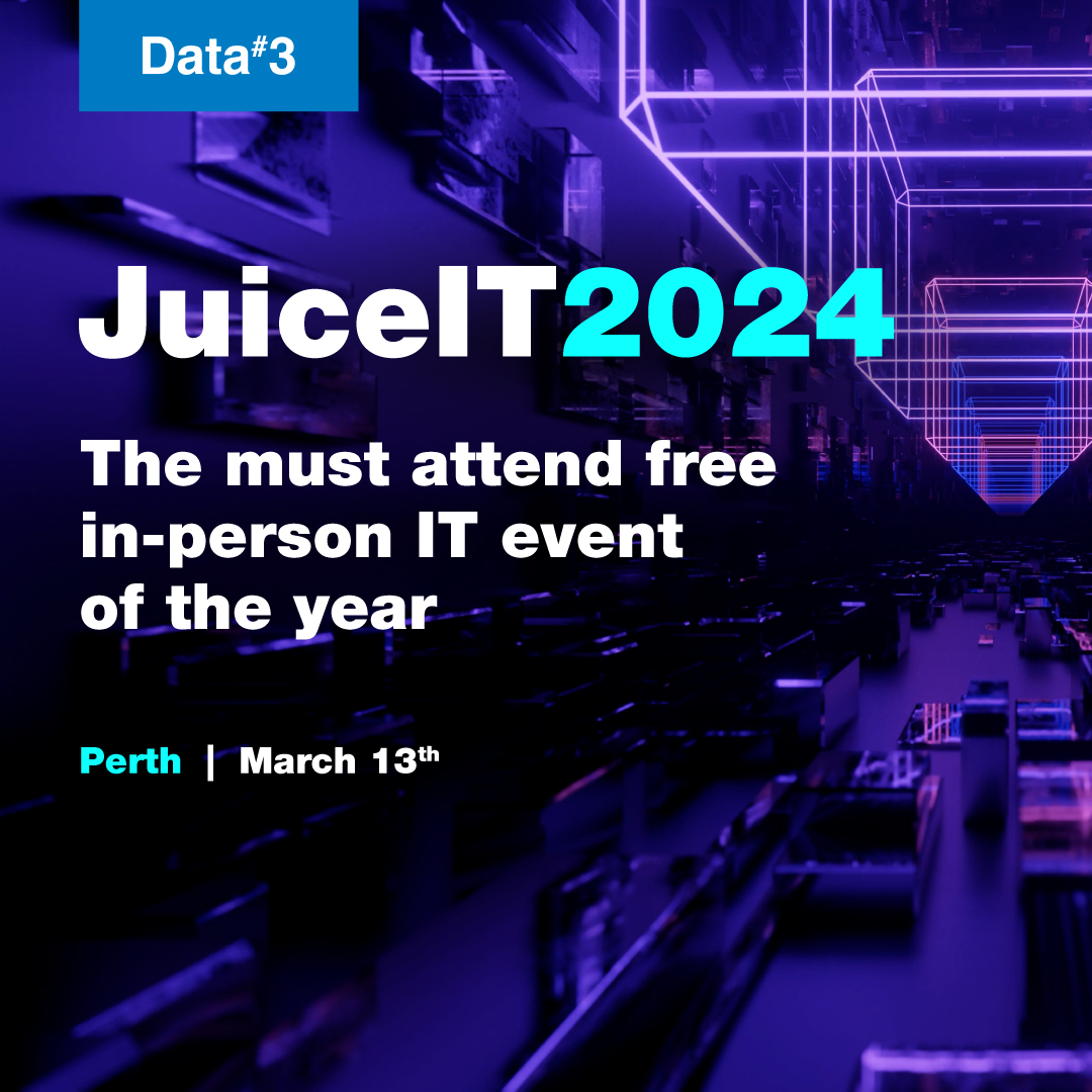 Today is the day : Step into the Future with Data#3 - JuiceIT Event! Event Date: Wednesday, 13th March 2024 Time: 8am - 5pm Location: Perth Convention & Exhibition Centre If you are attending, don't miss out on the Women in Technology Panel discussion. ow.ly/1CZy50QQZtx