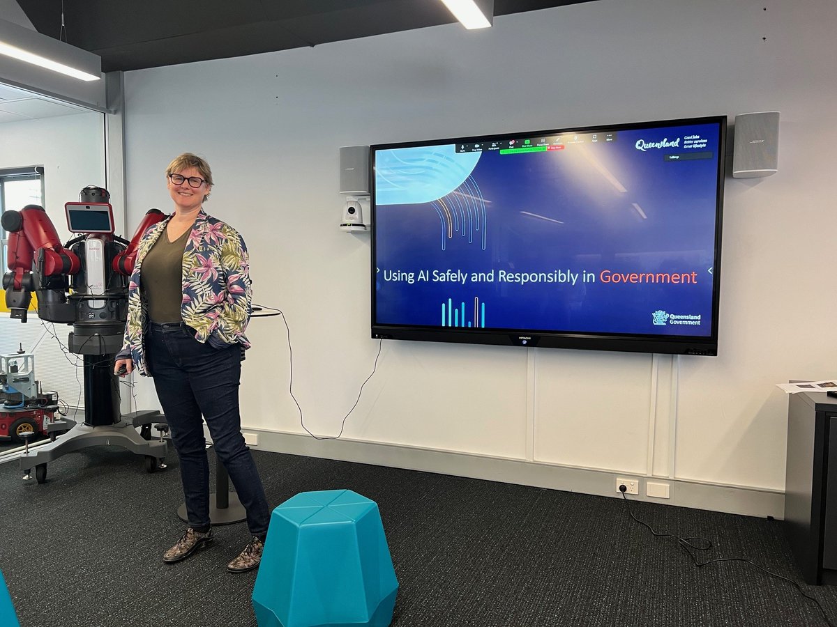 Yesterday, the <a href="/QUTRobotics/">QUTRobotics</a> had the honor of hosting our Adjunct Prof S. Kate Conroy, who shed light on the crucial topic of "Using AI Safely and Responsibly in Government." A huge thank you to Kate for sharing her expertise, and to all who joined us!
#AI #Government #Ethics