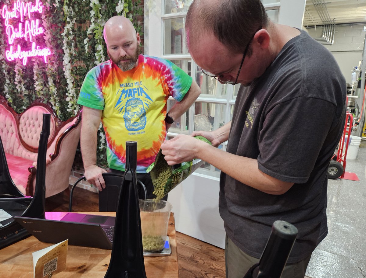 ritabeerfest's tweet photo. Winner, winner! We spent the day with Josh, homebrewer with Nocturnal Ales and Billy, headbrewer with Barley &amp; Vine. Josh won the scale up at last year's Rally in the Alley, and brewed his Limoncello Cream Ale today at the Platte City brewery (they have a lot of great wine, too!) https://t.co/c2cMYxHzSA