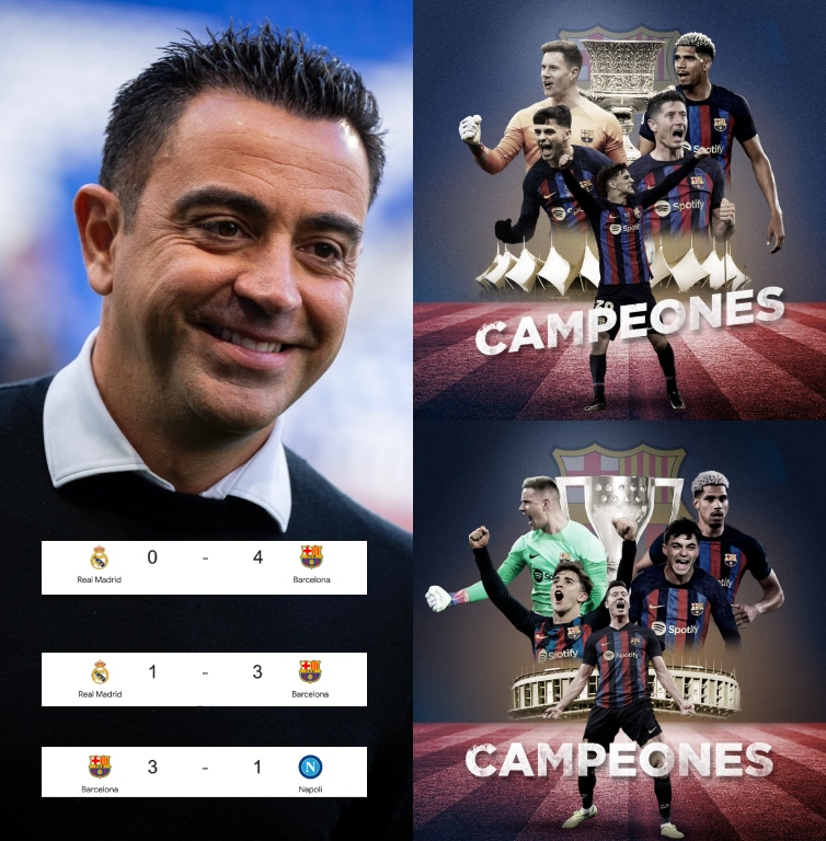 InvictosSomos's tweet photo. ➤ Con Xavi, el Barça volvió a ganar la Liga después de 4 años.
➤ Con Xavi, el Barça volvió a ganar la Supercopa después de 4 años.
➤ Con Xavi, el Barça volvió a unos cuartos de la Champions después de 4 años.
➤ Con Xavi, el Barça volvió a golear al Real Madrid en El Clásico.
➤ Con Xavi, el Barça volvió a ganarle una final al Real Madrid.

No todo salió cómo se esperaba, ha habido momentos muy duros y el final no será el soñado, pero hay que reconocer a Don Xavi Hernández. Volvió a casa en plena crisis y, en distintos momentos, hizo que todos los culés volvieran a sonreír. 

Se marchará, pero su legado se mantendrá intacto. 

ETERNA LEYENDA CULÉ.