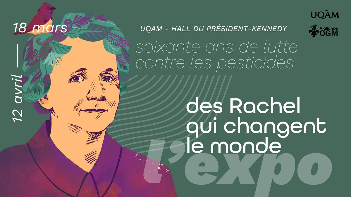 Vigilance OGM - Québec (@vigilogm) on Twitter photo Après son balado, Vigilance OGM est fier d’annoncer son exposition « Des Rachel qui changent le monde », 60 ans de lutte contre les #pesticides ! ✨
L'exposition débute à l'<a href="/UQAM/">UQAM | Université du Québec à Montréal</a>, dans le hall du pavillon Président-Kennedy, du 18 au 12 avril 2024.
bit.ly/3TdPiGW Après son balado, Vigilance OGM est fier d’annoncer son exposition « Des Rachel qui changent le monde », 60 ans de lutte contre les #pesticides ! ✨
L'exposition débute à l'<a href="/UQAM/">UQAM | Université du Québec à Montréal</a>, dans le hall du pavillon Président-Kennedy, du 18 au 12 avril 2024.
bit.ly/3TdPiGW