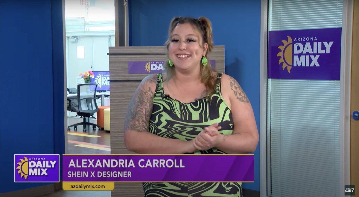 Get to know SHEIN X designer Alexandria Carroll from Phoenix as she shows off the eye-catching designs from her brand, Modern Alien👽🛸, during a recent appearance on @azdailymix. Segment linked below: aztv.com/shein-x-modern… #SHEIN #SHEINX