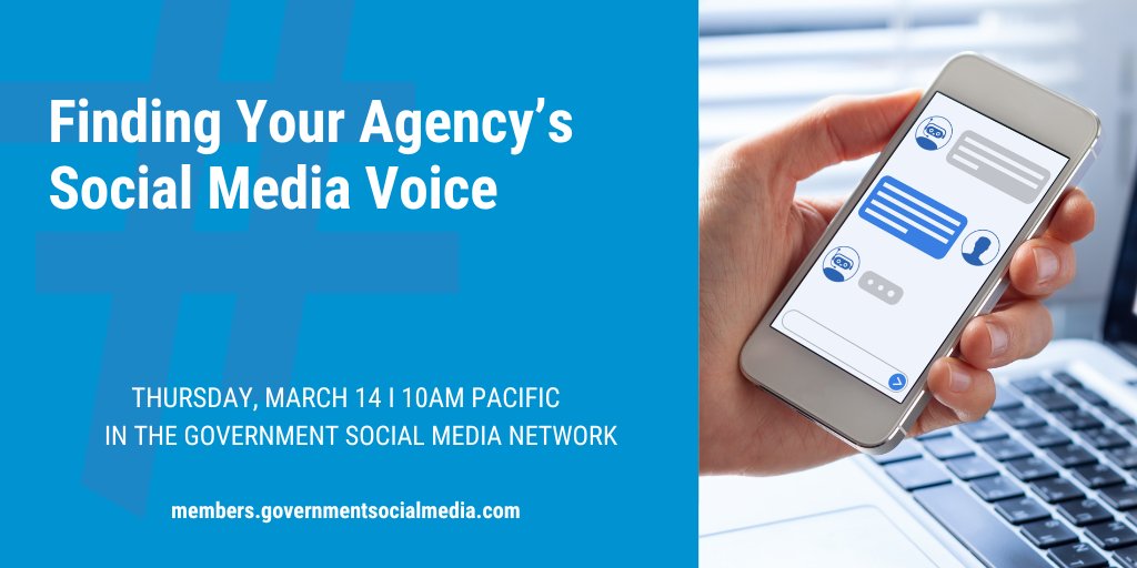 GovernmentSM's tweet photo. Join us in the free GSM Network for #GSMChat this Thursday to share best strategies for developing and maintaining your government voice on social.
RSVP: https://t.co/6wqefenA48 https://t.co/qJPNU40Ocn