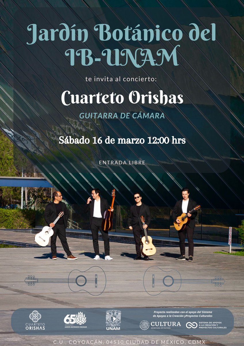 Este sábado en <a href="/JBUNAM/">JardínBotánicoIBUNAM</a> 

#EntradaLibre
<a href="/SistemaCreacion/">Sistema de Apoyos a la Creación</a>