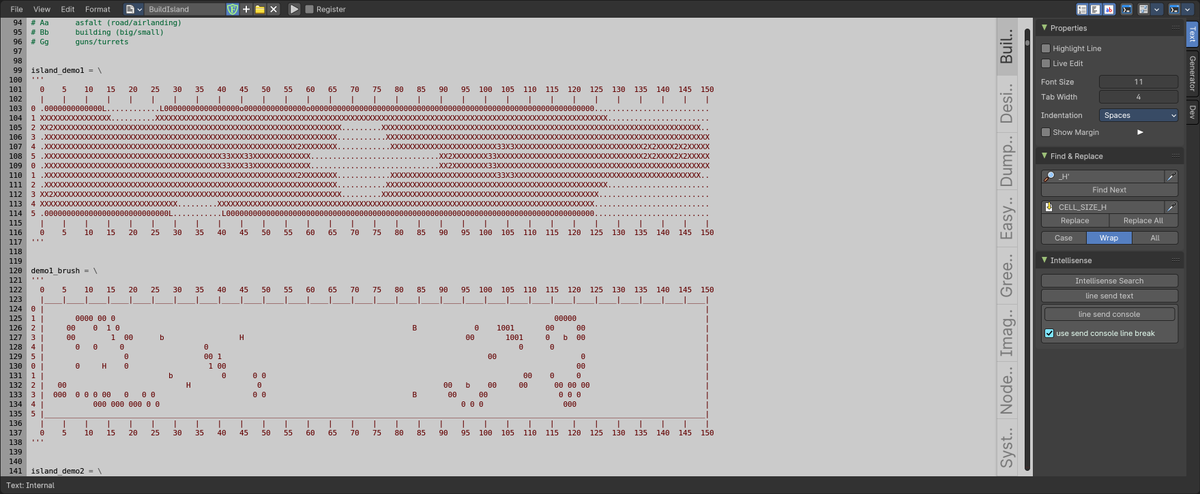 ppiecuch's tweet photo. Progress on my Blender-base platform generator (from text map + graphics description to models/billboards/tiles etc)
#blender #gamedevelopment #gamedesign #indiedev https://t.co/e9dxle5Bac