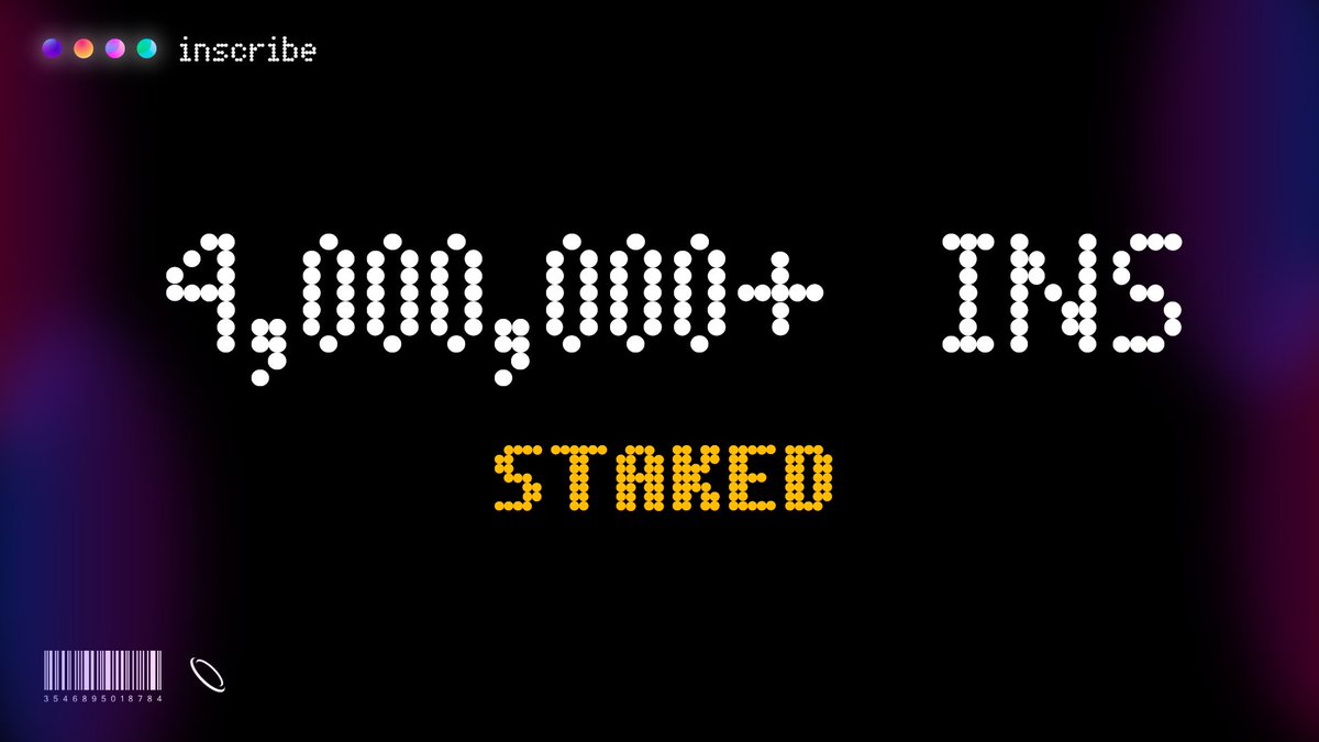 inscribe_app's tweet image. We are happy to announce that more than 4,000,000+ $INS are staked in the protocol.

$INS stakers enjoy: exclusive access to the launchpad, a share of the projects bootstrapped, revenue sharing, WLs for the upcoming inscriptions minting.. 🔥

Claiming is enabled next week. ⚡️