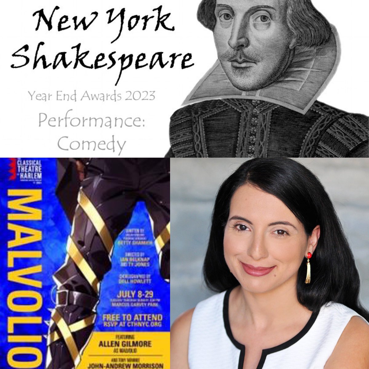 Check out our #yearinreview2023 article with the honorees & winners of our 4th annual #newyork #shakespeare #awards! . Category 12B: #comedy #performance . Winner: @classicalharlem for #malvolio from @bettyshamieh ! . newyorkshakespeare.wordpress.com/2024/02/14/the… . #NewYorkCity #NYC #Theater #stage