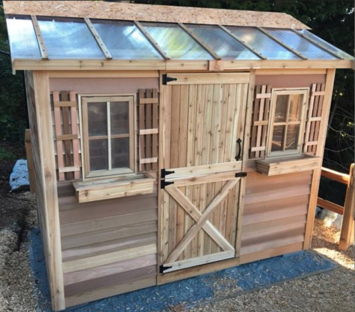 cedarshedind's tweet photo. Let the spring sunshine in! The Hobbyhouse is a phenomenal she shed, hobby room or #backyard  #office. Choose the prefab size you wish and options to customize your design. Get Huge Markdowns &amp; #freeshipping ! #shedtwt #woodworking #cedarshed https://t.co/3AAYCQxXc7