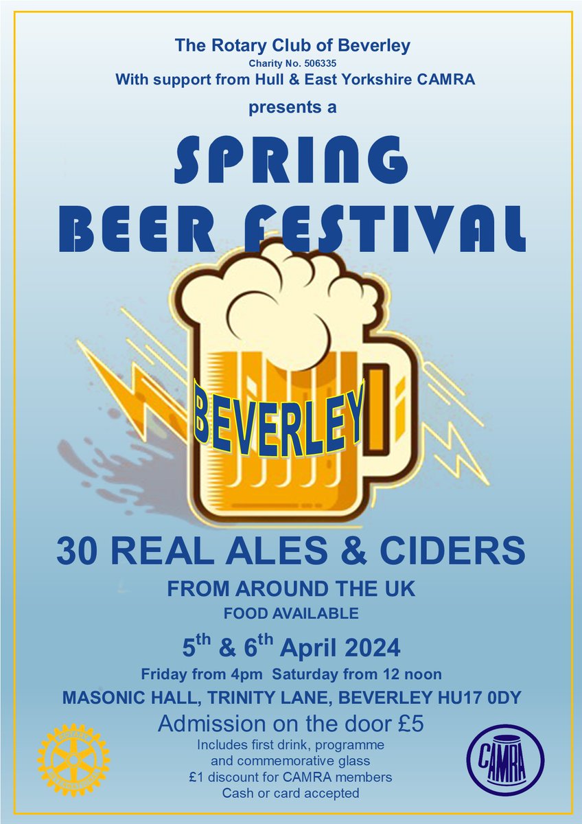 Our charity Beer Festival is happening soon.
If you fancy being part of the event, we are looking for volunteers to spend a couple of hours behind the bar. If you are able to help
click the link to open the registration form. tinyurl.com/mr359b69