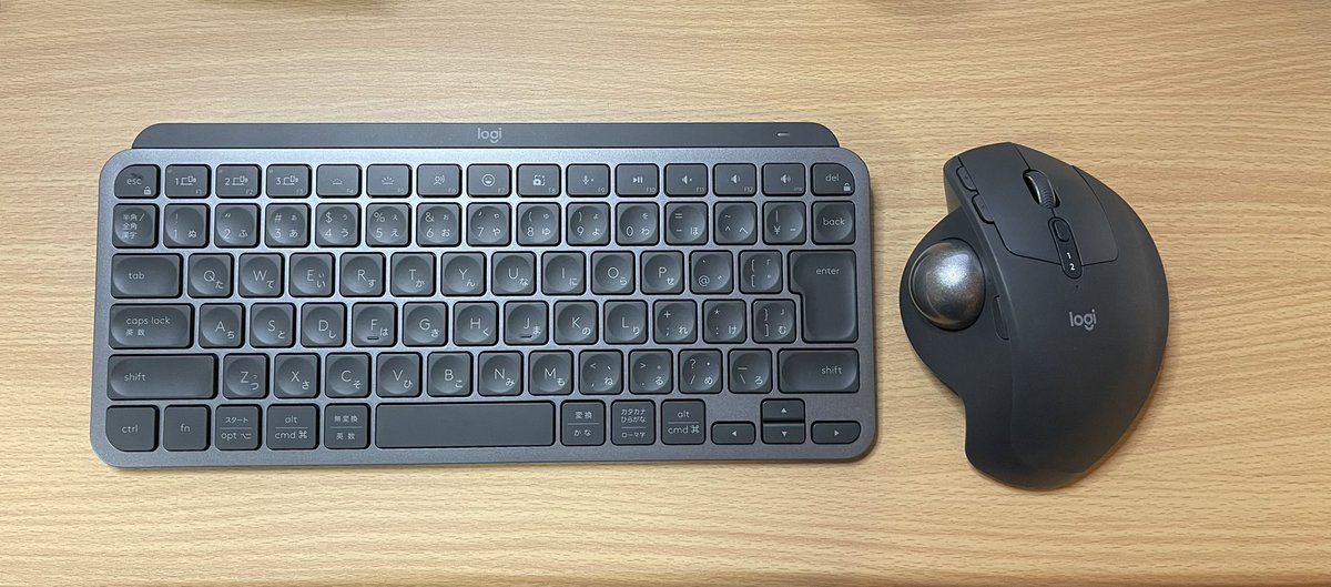 katsuo107's tweet photo. 机の上をスッキリさせたくて昨日に購入したロジクールのキーボードとマウス、初めてのトラックボールマウスだけど中々良いですよ。
それにしてもキーボードとマウスだけで3万円超えとは、何でも高くなったなぁ〜
#MXErgo
#MXKEYSMini https://t.co/6B22P7QOE3