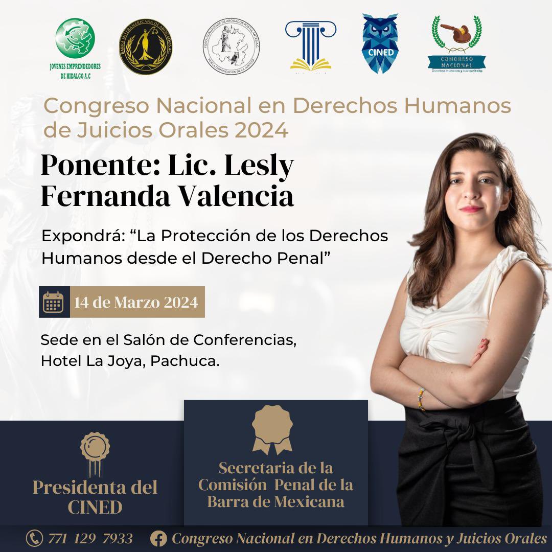 lesly_fvg's tweet photo. Les invito a participar de manera presencial o virtual en el Congreso Nacional de Derechos Humanos y Juicios Orales 2024. Habrá grandes ponentes. Para más información al siguiente contacto: 7711297933
¡Ahí nos vemos! https://t.co/AC3wnDhJx4