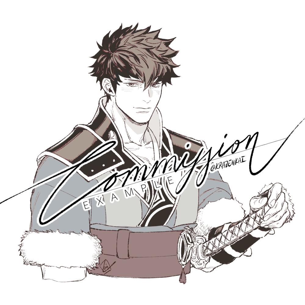 1boy male focus weapon sword solo monochrome upper body  illustration images