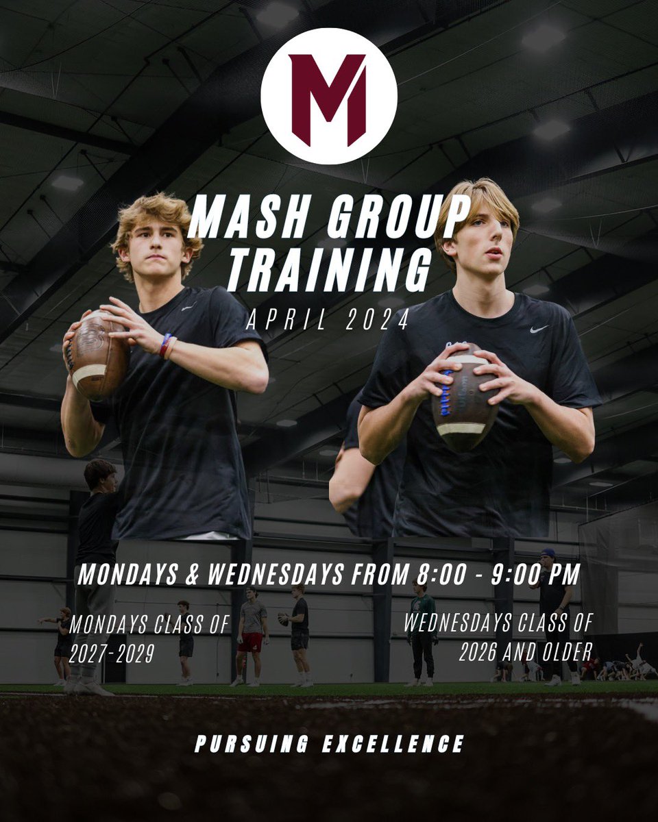 New small group weekday opportunities beginning in April at MASH Campus. 612quarterbacks.as.me/schedule.php #612Qs🎯