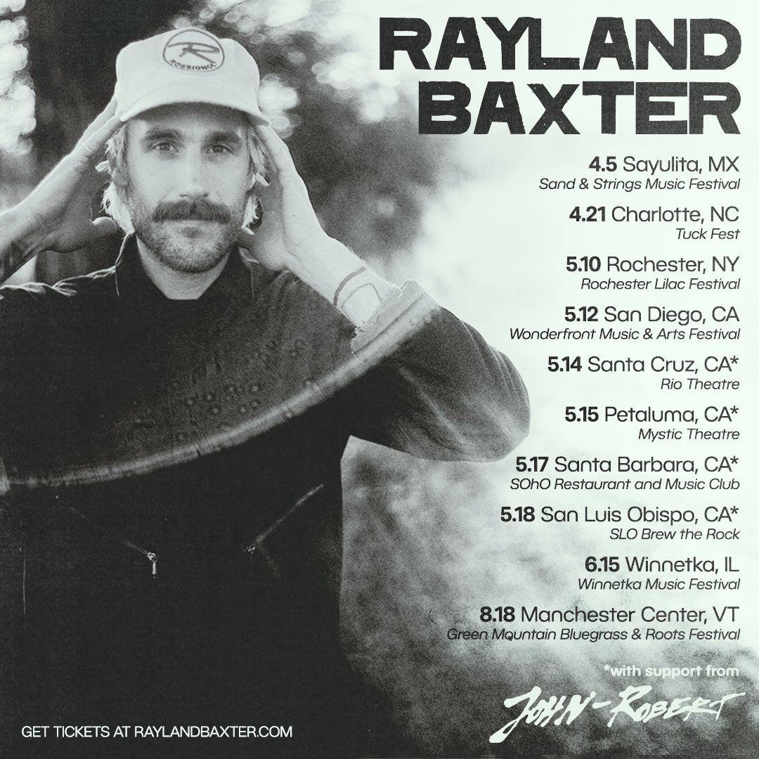 playin some shows in caLifornia with my friend @johnrobert ... tix go on saLe friday at rayLandbaxter.com ... see ya there