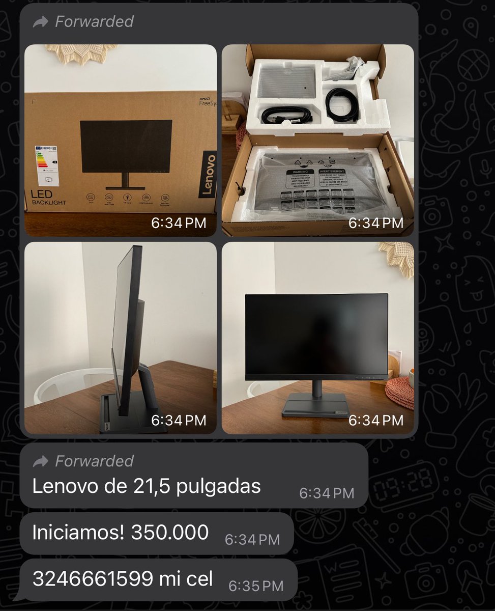 MissAkathisia's tweet photo. Tengo un amigo que está en Medellín y logró conseguir un trabajo de investigación en USA pero necesita vender unas cosas para recolectar fondos. Voy a ir compilando en un hilo. Si no están interesados en comprar, ayúdenme con un RT. Monitor Lenovo 10 meses de uso, buen estado. https://t.co/TTWSbx4ySF