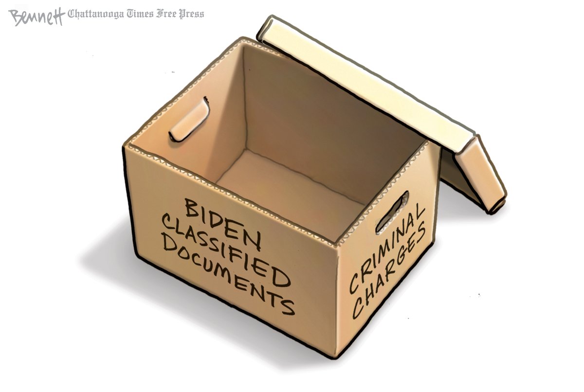 BennettCartoons's tweet image. 3/13/2024- Biden&apos;s Documents #ClassifiedDocuments #BidenDocuments #SpecialCounselInvestigation #RobertHur #NoCharges tinyurl.com/yjrpj6bu