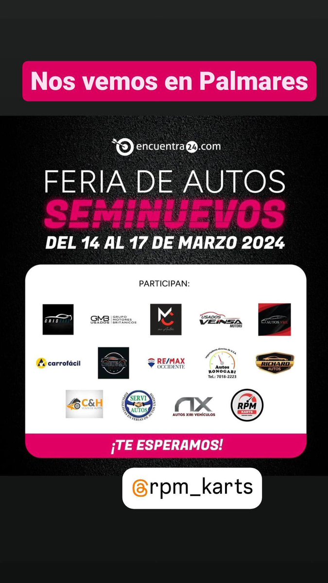 Feria de autos usados en mi querido Palmarés. Nos vemos por allá.