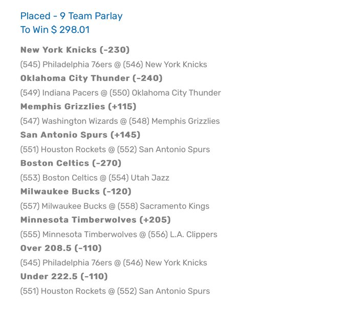 My tonight picks #PrizePick #sportsbet  #underdog  #betr #parlays https://t.co/p2yULyBiJi<a href="/tag/prizepick"class="tags">#PrizePick</a><a href="/tag/sportsbet"class="tags">#sportsbet</a><a href="/tag/underdog"class="tags">#underdog</a><a href="/tag/betr"class="tags"><span>#betr</span></a><a href="/tag/parlays"class="tags"><span>#parlays</span></a>