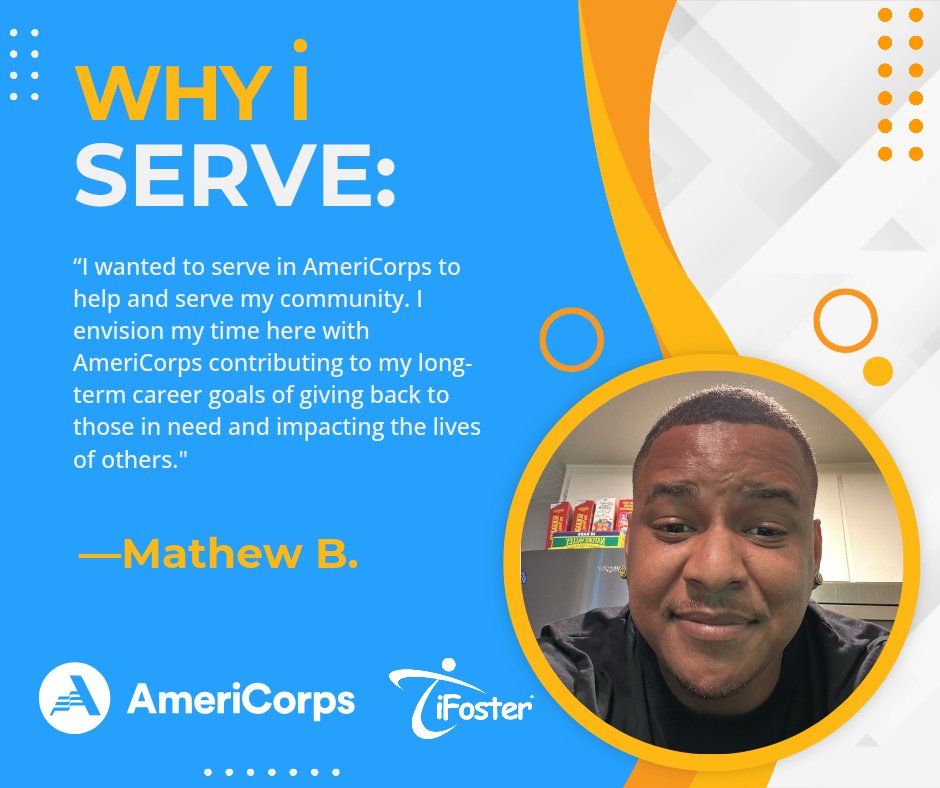 Happy #AmeriCorpsWeek! We're proud to showcase our TAY & PHA TAY @AmeriCorps assisting their communities. Meet Madison Satterwhite, iFoster's TAY AmeriCorps member & Matthew Brooks, iFoster's TAY PHA member! Read more about why they serve here: bit.ly/4aexu5n #iAmiFoster