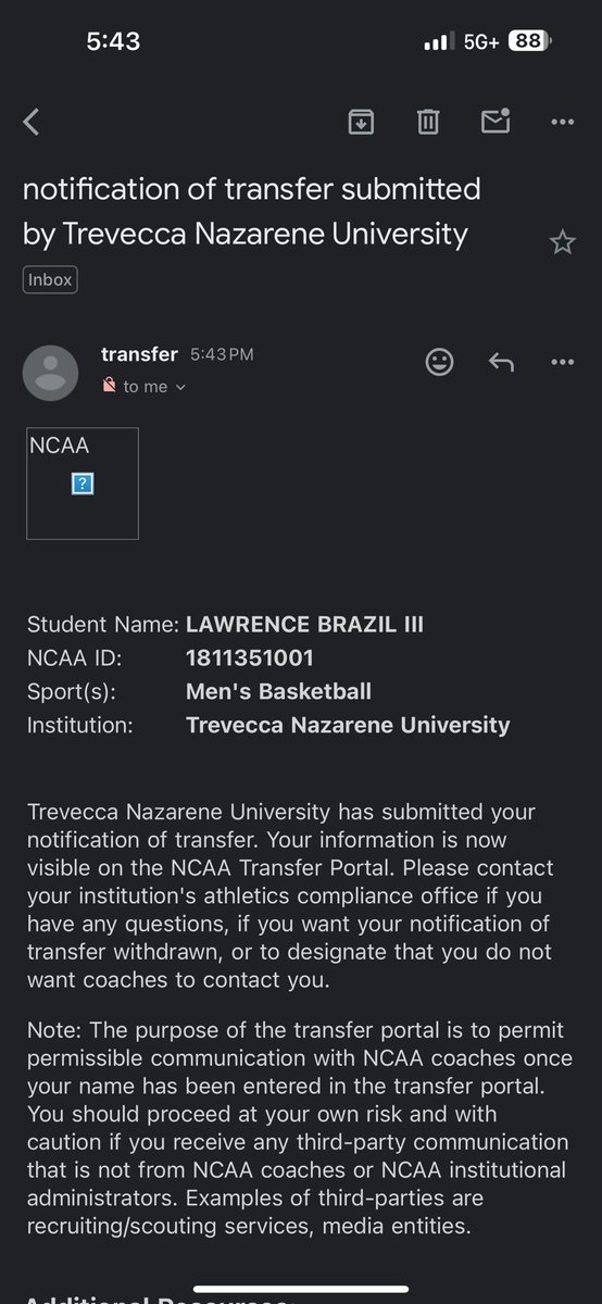 I want to give a huge shout out to coach Omar Mance and his staff and coach Kevin Carroll and his staff for believing in me and making me a better man day in and day out! With that being said, my time is up here at Trevecca and I have officially entered my name in the portal!