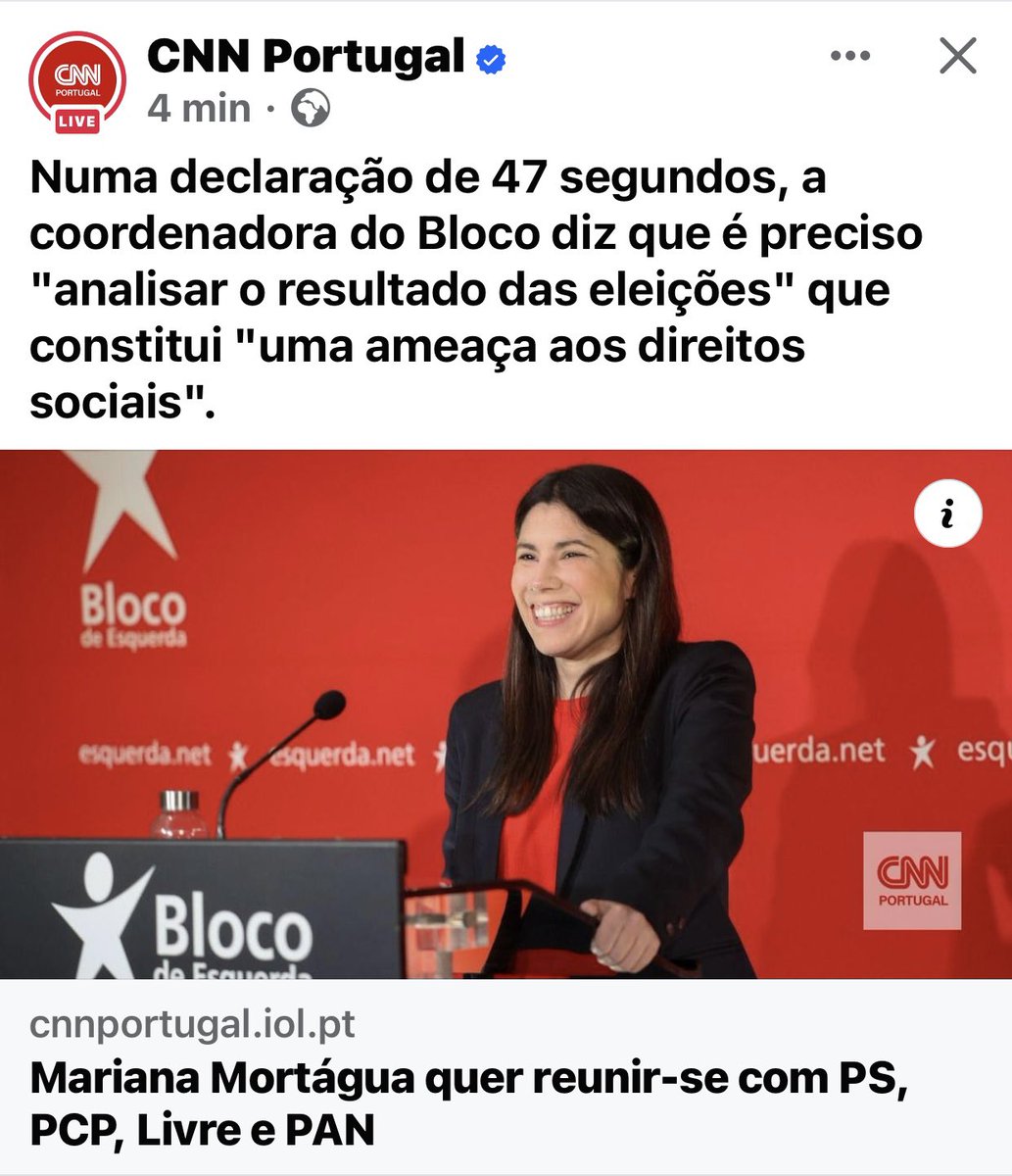 GracieteBernard's tweet photo. 4% significam que 96% do eleitorado não gosta do BE, o partido mais “terrorista” e demagogo de Portugal, mas o desespero é tanto que a bloquista tenta congeminar algo…p ver se consegue alguma coisa!

Estamos atentos ao V/ataque à Democracia! https://t.co/iW3Wo49WcD