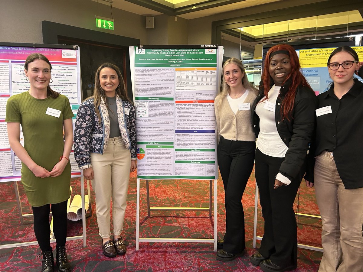 Congratulations to student nurse Ana who presented her poster at the CAMHS collaboration day. Ana undertook a QI project to promote the engagement of young people in the delivery of #CAMHS inpatient services. #thefutureofnursing 
<a href="/Carobrien2015/">Caroline O'Brien</a> <a href="/hazel22355550/">hazel</a> <a href="/Alice_R_Taylor/">Alice Taylor</a>