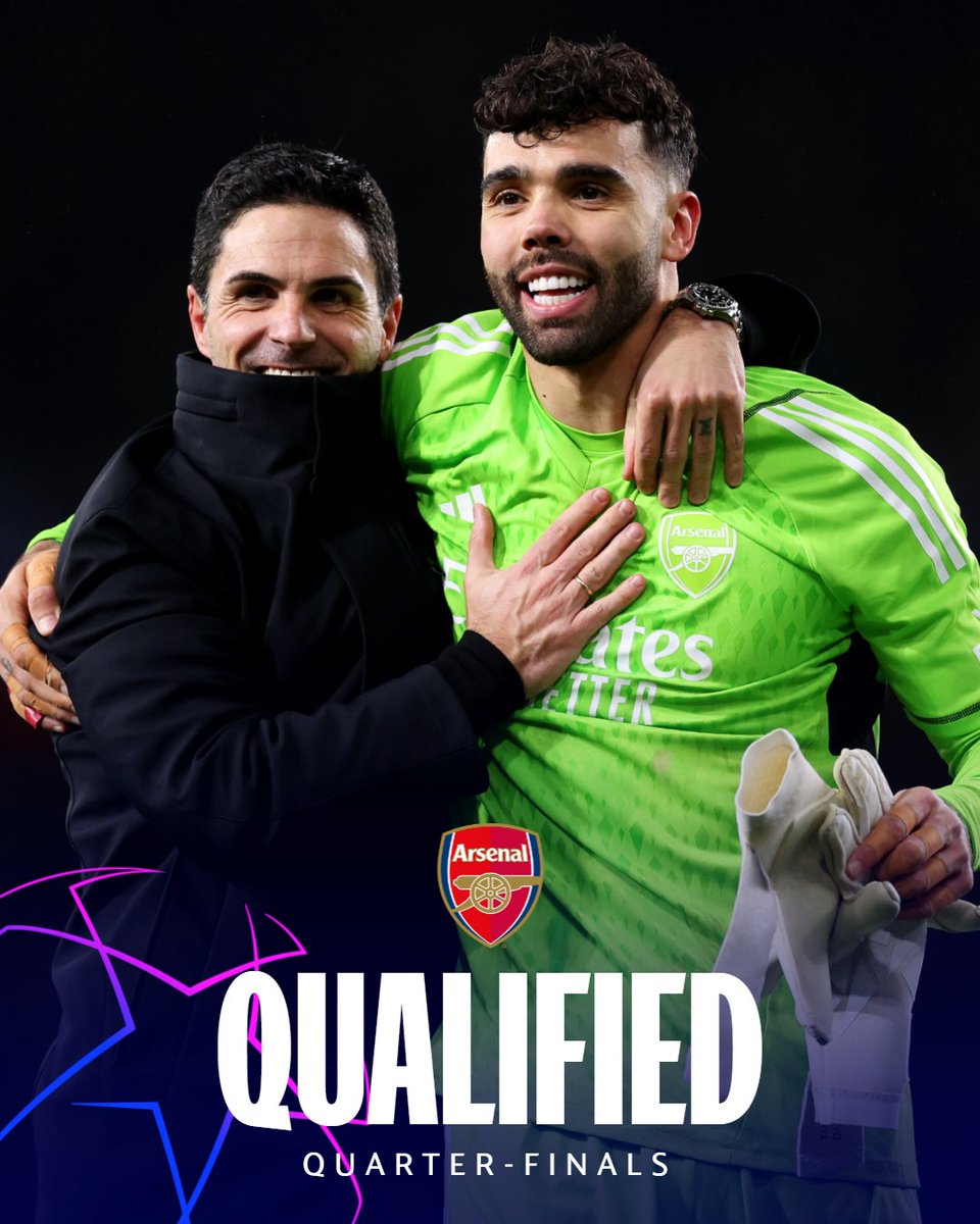 The Arsenal are #UCL quarter-finalists ✨