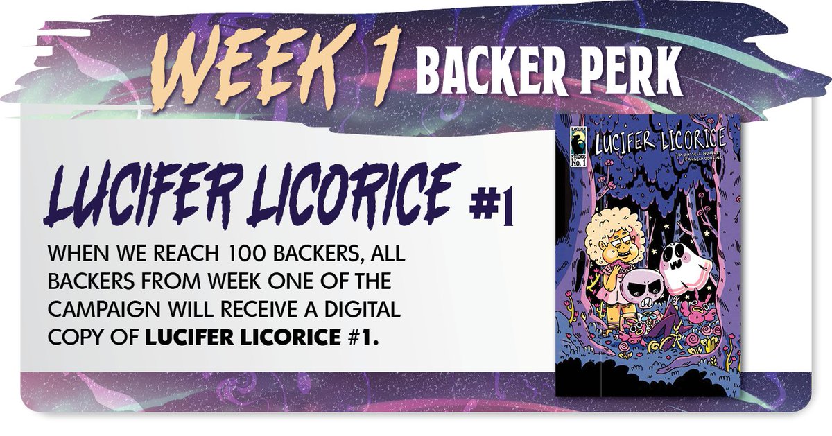 It's been a great first day so far! We are two people away from unlocking the Week 1 Backer Perk before I got to announce it. I adore this comic from @russellnohelty and @angelaoddling from Laguna Studios! I am sure you will too!