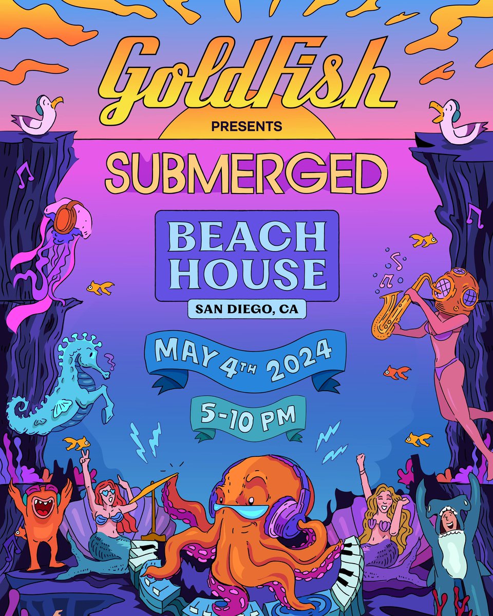 San Diego! We are bringing our Submerged Party to @TheBeachHouseSD on May 4. Signup for access to the presale: laylo.com/goldfishlive/0…