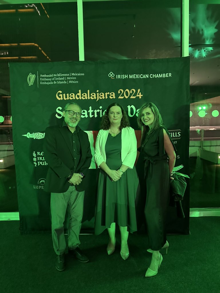 🍀🇮🇪🤝🇲🇽 Emocionado de haber asistido a los festejos del Día de San Patricio organizado por la Cámara de Comercio Irlandesa y la Embajada de Irlanda en México, con la presencia de la Excma. Embajadora Maeve von Heynitz. ¡Potenciando  colaboración!
