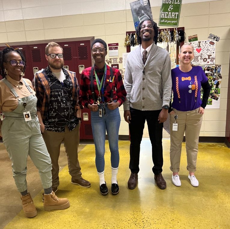 WHS_Seminoles's tweet photo. OK FOLKS WE GOT EM ALL! TALL Nerds, SHORT Nerds, MATH Nerds, SCIENCE Nerds, COUNSELOR Nerds…. It’s all in fun for Tuesday’s “Revenge of the Nerds” Day during Math Appreciation Week! Wednesday brings us “Comic-Con Day” 
#Built4Bibb #WestsidePride #MathWeek #PiDay https://t.co/lXguGdWr29
