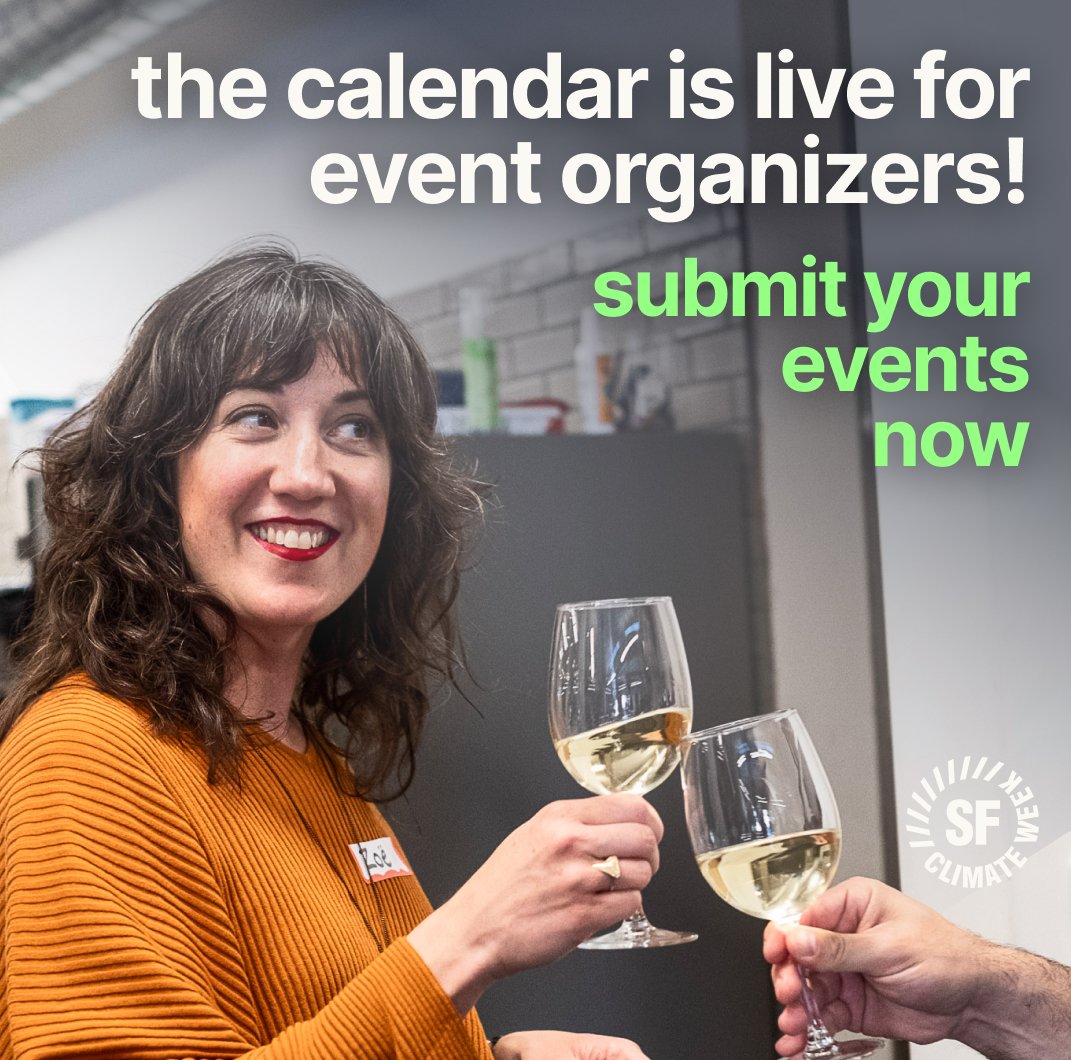 📅 Now Accepting Event Calendar Listings!! 📅 Event Organizers, the official SF Climate Week 2024 calendar is ready for you! Head to our Event Submission Guide to get started: bit.ly/sfcw-eventguide. Add your event by March 25th to make it onto the calendar before we launch