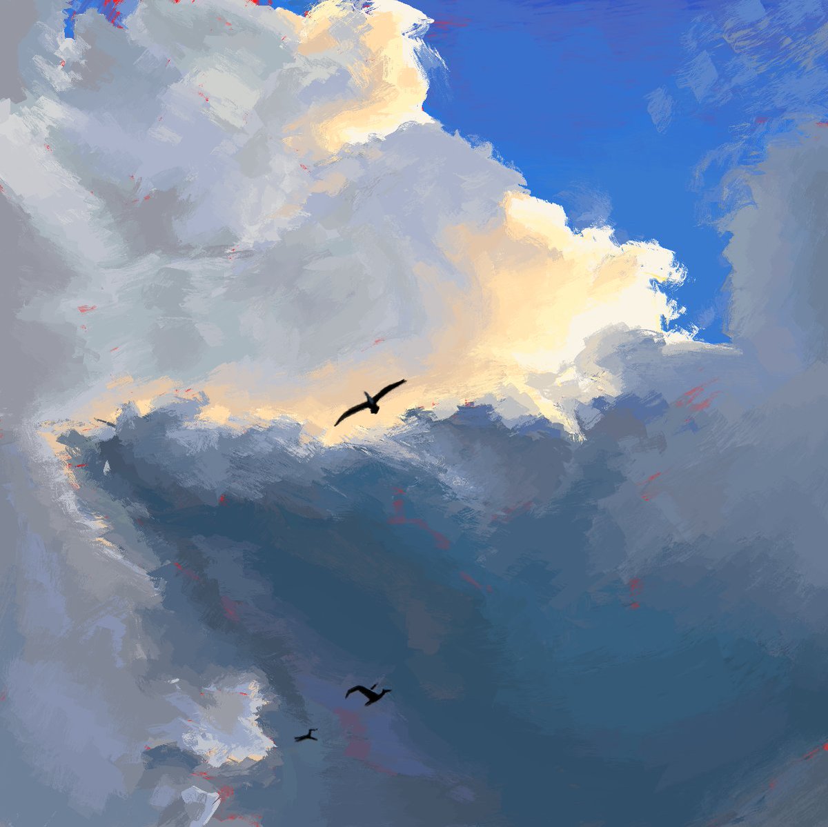 felt burnt out and kinda tired recently so I painted some clouds..