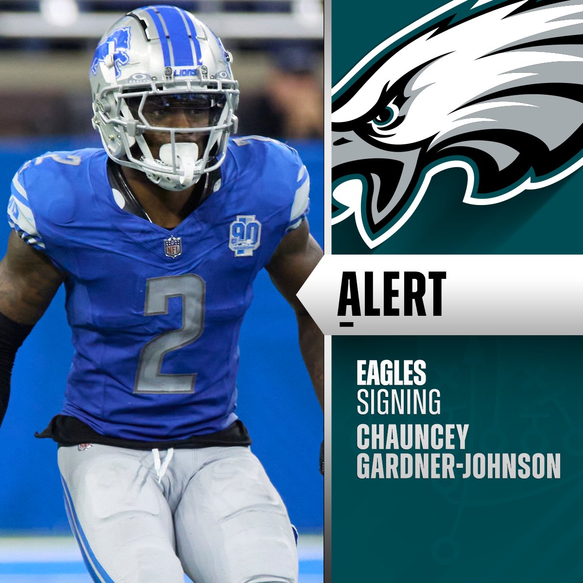 DB Chauncey Gardner-Johnson is returning to the Eagles on a three-year deal worth up to $33 million. (via <a href="/TomPelissero/">Tom Pelissero</a>)