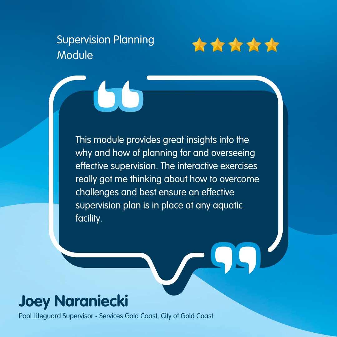 Pool #Lifeguard Supervisor, Joey Naraniecki, said the NEW Supervision Planning Module provides great insight. Complete the module and walk away with the ability to develop and implement supervision plans with confidence and clarity: bit.ly/3SQGSVL