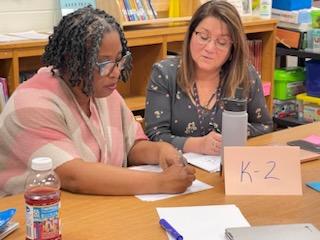 Me1issaGoodwin's tweet photo. Session 3 of the Elementary VLA Institute tonight was filled with lots of energy. Participants brought it for collaboration, reflection about instruction, and learning about writing. @sweat_nancy @T_Brandana @RachelHickeyESL #EveryLearnerAchieves https://t.co/EgY6nE62yL