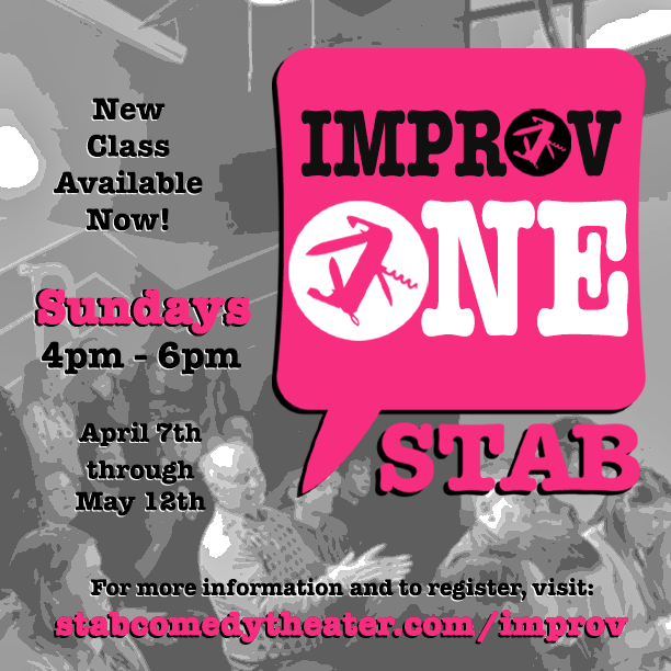 stabcomedy's tweet photo. The next session of STAB! Improv One is officially OPEN!

Sign up at https://t.co/6dF2bC43mb https://t.co/e7ptQV7Asr