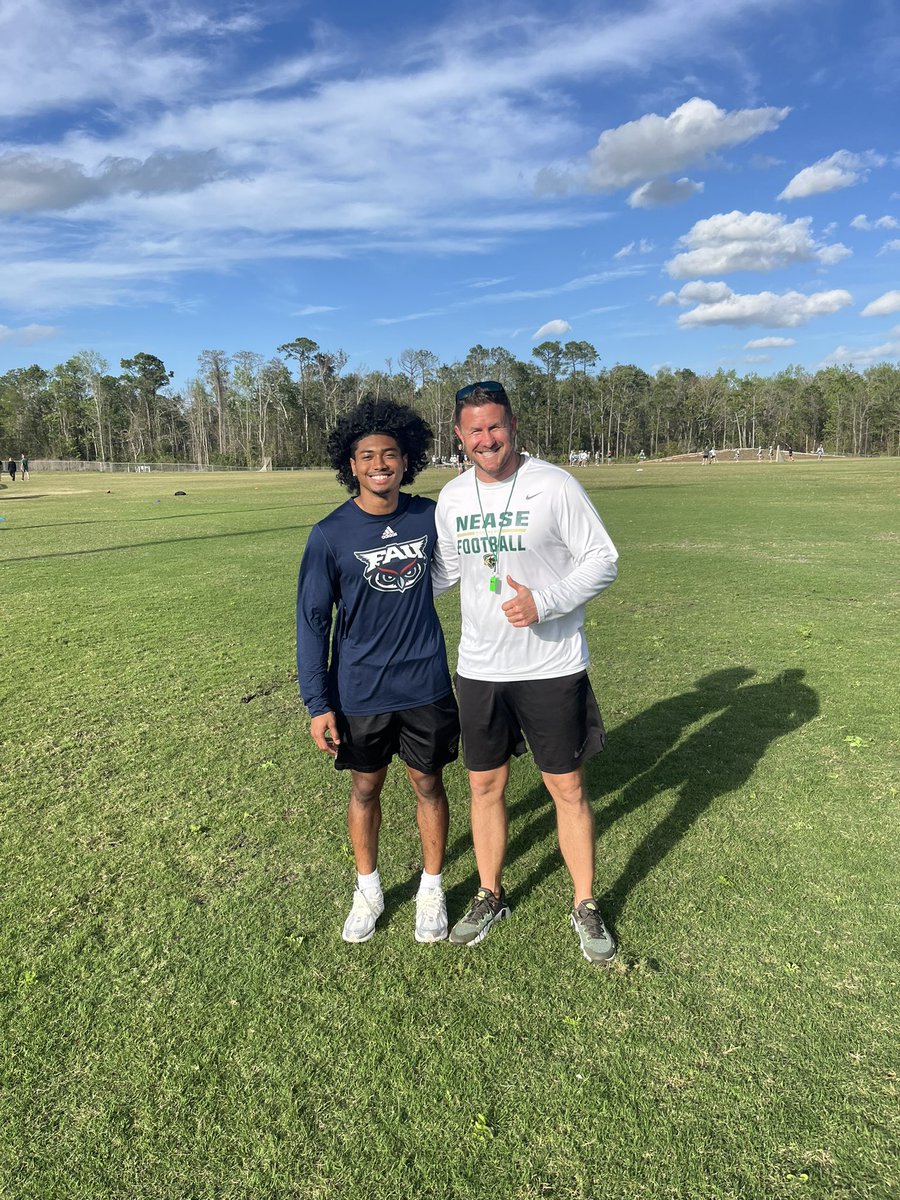 It was great to have Nease legend <a href="/Dom1Henry/">Dom Henry</a> stop by workouts last week. Tune in next season and watch him tear it up for <a href="/FAUFootball/">Florida Atlantic Football</a>! #NEASE