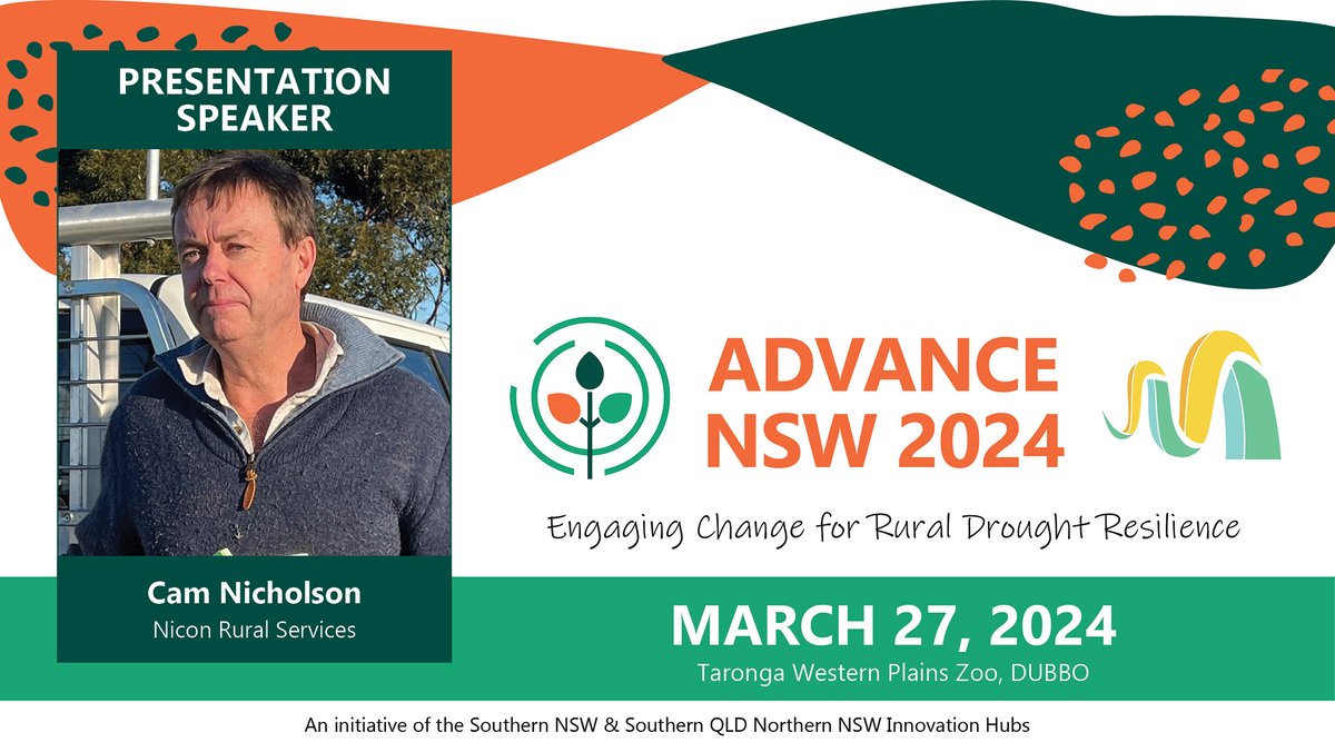 Don’t miss CAM NICHOLSON speaking on the power of understanding audience temperament to enable engagement, at #AdvanceNSW.
#SNSWInnovationHub @SQNNSWHub #droughtresilience #FutureDroughtFund
REGISTER eventbrite.com.au/e/advance-nsw-…