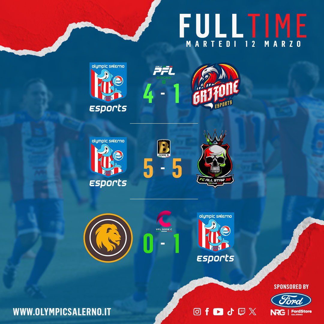 🔚 #Results

@PFL_Italy [Girone B]
🗓 9ª Giornata 🏠
🆚 <a href="/GrifoneSports/">ASD Grifone Esports</a>: 4-1 ✅

🎖️⚽️⚽️⚽️👟 <a href="/X_Italiankiller/">X_ItaliankillerX</a>
⚽️ <a href="/laporta_luigi/">luigi laporta</a>
👟 <a href="/XanderbR88/">OSE_XanderbR88</a>
👟 <a href="/MaZinga_A/">MaZinga-A</a>

#GoOlympicSalerno ⚪️🔴