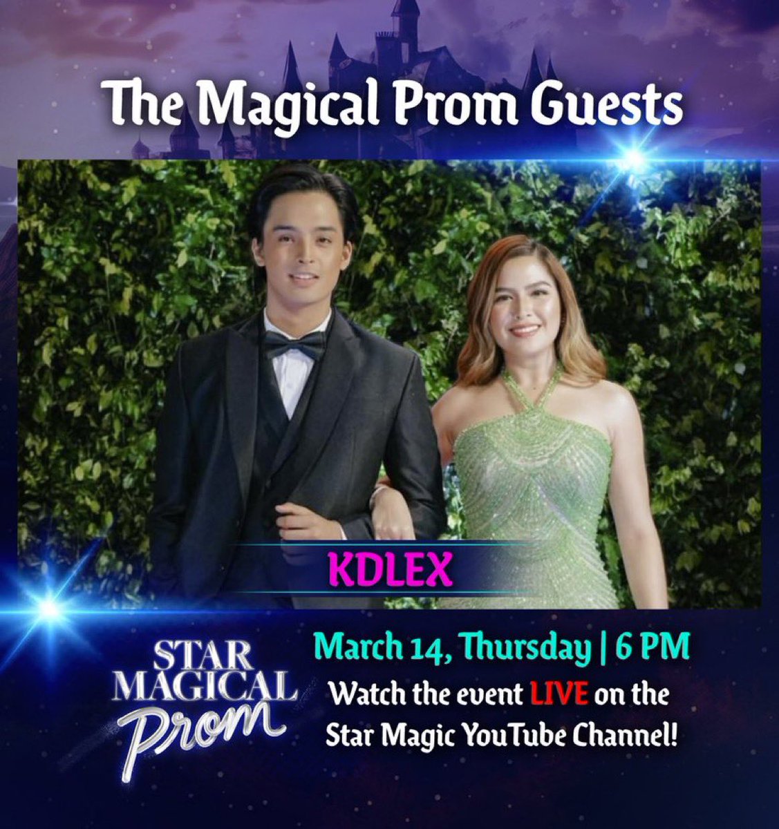 ABSCBNpr's tweet photo. FIRST. TIME. EVER.

#KDLex will go together to prom! Watch them walk the Ivory Carpet LIVE on March 14 sa Star Magic YouTube Channel!

#StarMagicalProm2024
#AFairyTaleBeginning https://t.co/5JhKebvkbl