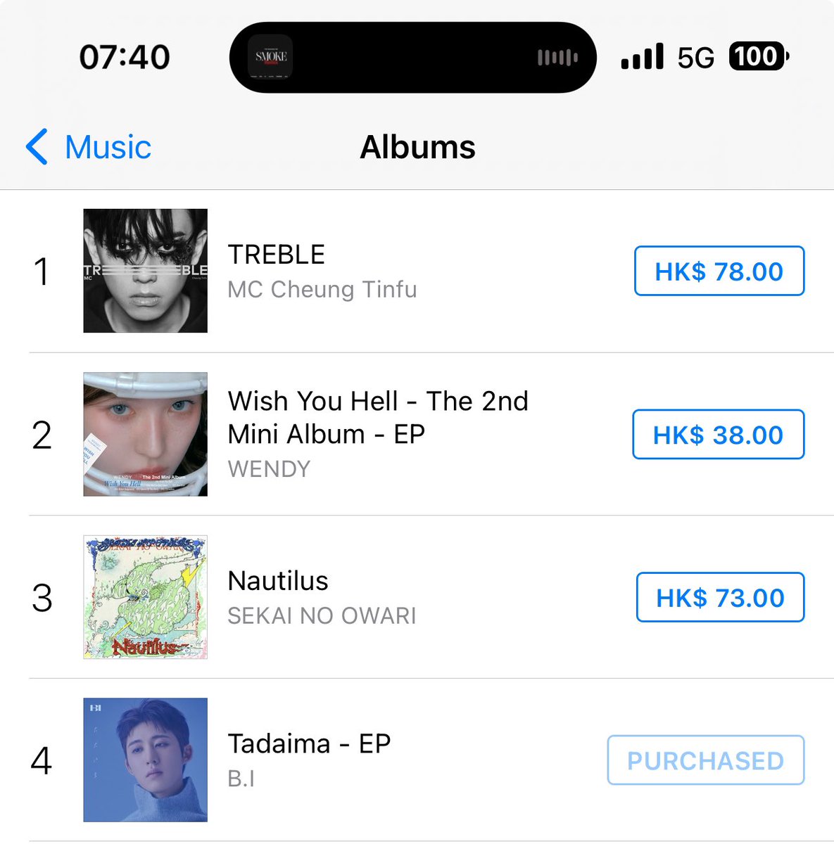 [iTUNES] Hong Kong All Genres - Albums #4 🔥 B.I - Tadaima EP B.I WISH YOU WERE HERE #BI_WISHYOUWEREHERE #ただいまID #おかえりBI #ただいま #TADAIMA #KIMHANBIN #BI #비아이 #ビーアイ @shxx131bi131