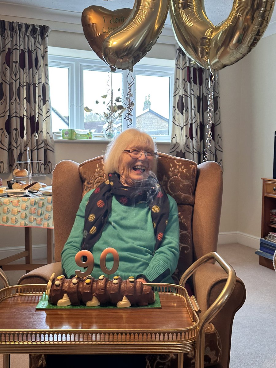 dumbleit's tweet photo. @marksandspencer my mum hit 90 today and we celebrated with a Colin the caterpillar cake - always popular in our house https://t.co/HSe8oBeAvd
