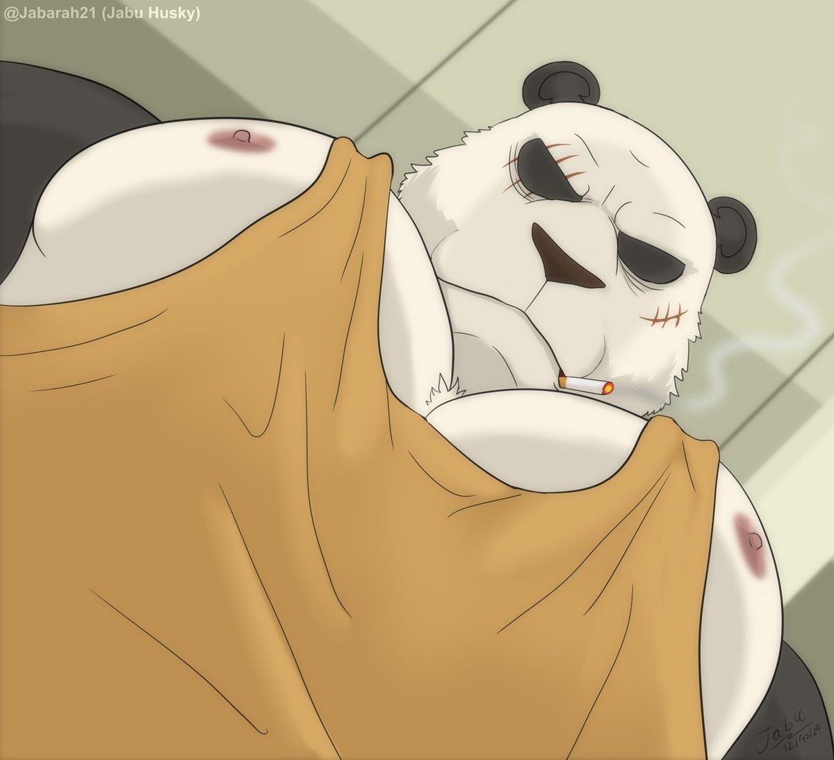 Jabarah21's tweet photo. Bears big pecs   
🐼 Gohin &amp; Riz 🐻
 -  
Beastars ビースターズ https://t.co/vaay0Mf6hG