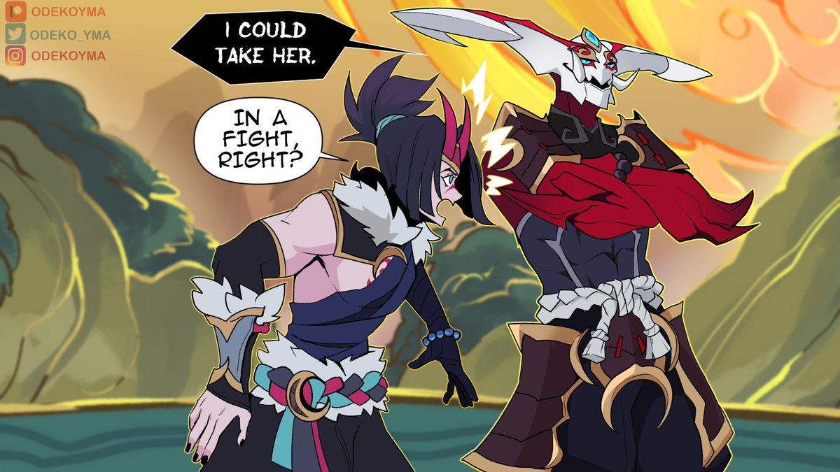 odeko_yma's tweet photo. Rhaast only takes big women 

#Aphelios #Kayn https://t.co/rDyg8ekmn2